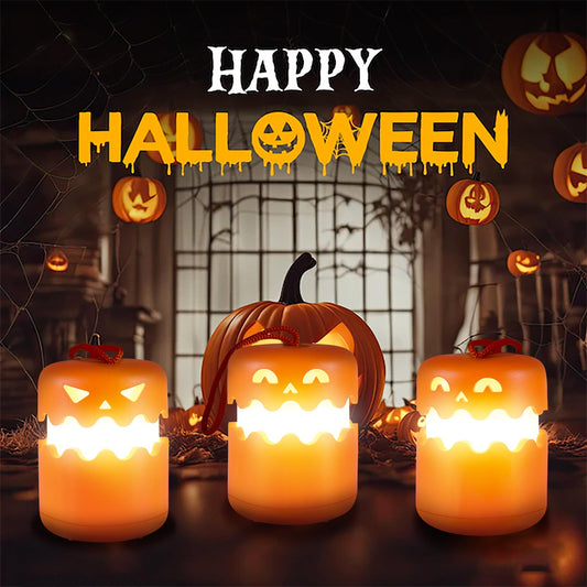 Halloween LED Pumpkin Lantern Decoration – Spooky Jack-O'-Lantern Light for Halloween Parties and Decor