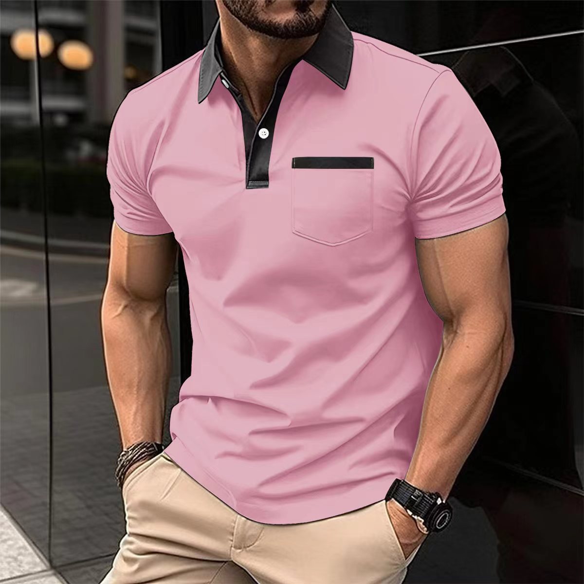 Malcolm – Slim Fit Short-Sleeved Polo Shirt for Men