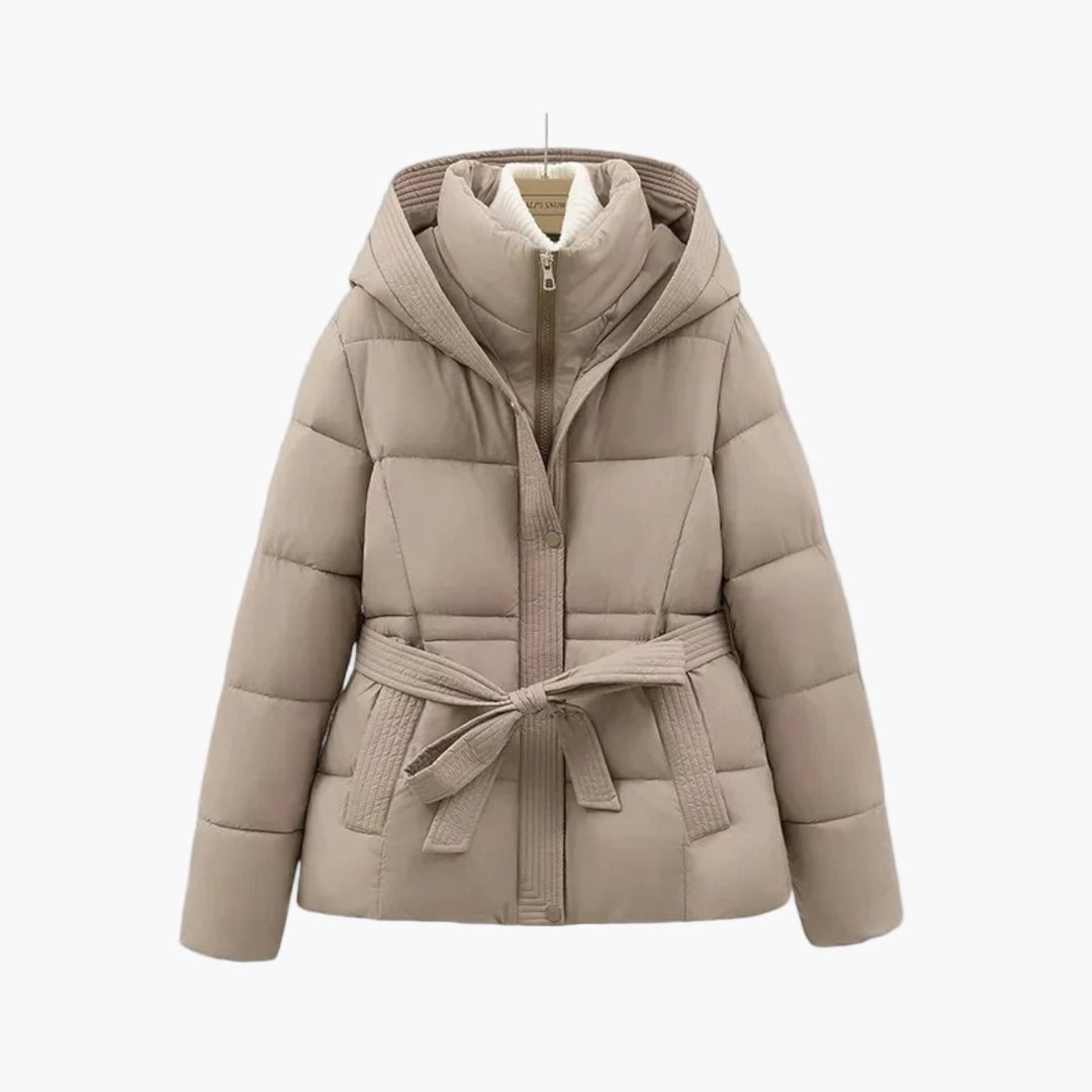 Women's Winter Parka Belted Coat – Elegant Puffer Jacket for Cold Weather