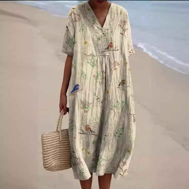 Christina – Comfortable Loose Printed Long Dress