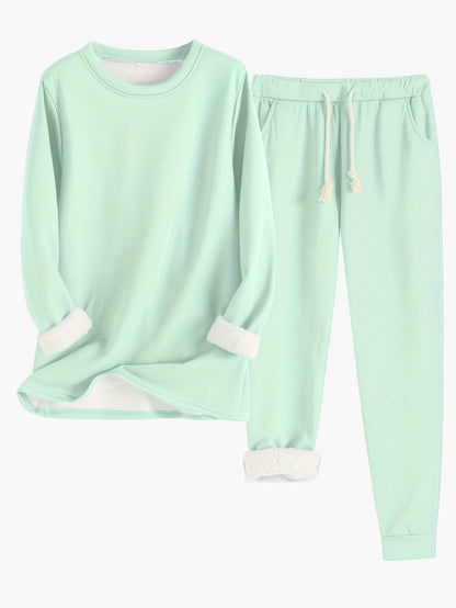Women's Cozy Two-Piece Lounge Set – Relaxed Fit Pajama & Homewear Outfit