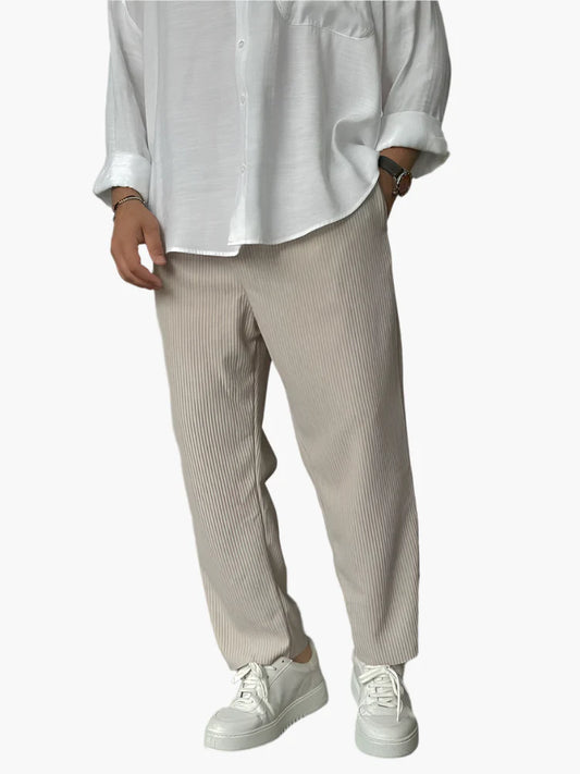 Men's Relaxed Fit Luxury Pleated Trousers for Everyday & Formal Wear