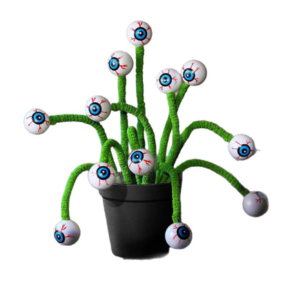 Halloween Eyeball Flower Vase Decoration - Spooky Party Prop