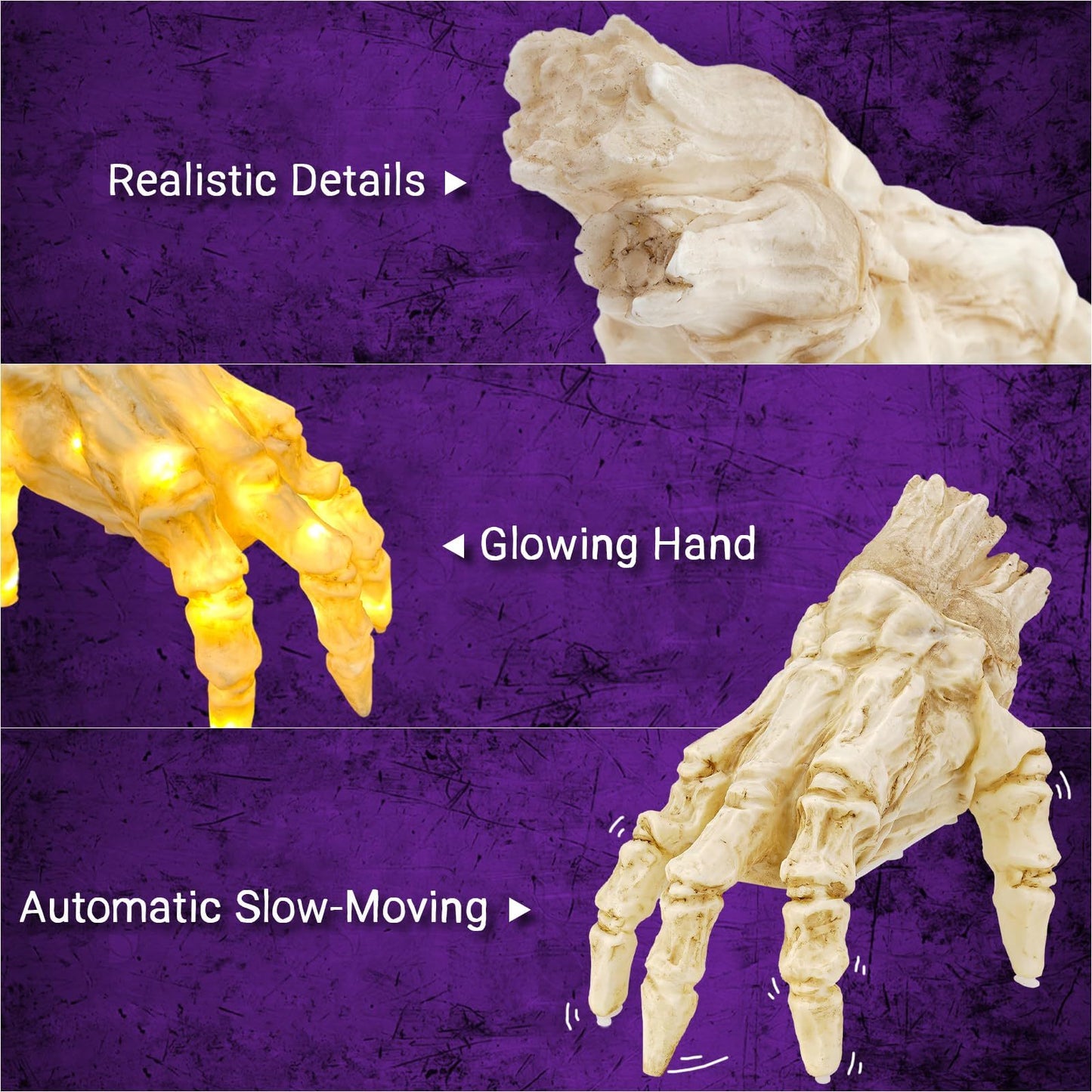 Halloween Glowing Walking Zombie Hand Prop for Spooky Party Decorations