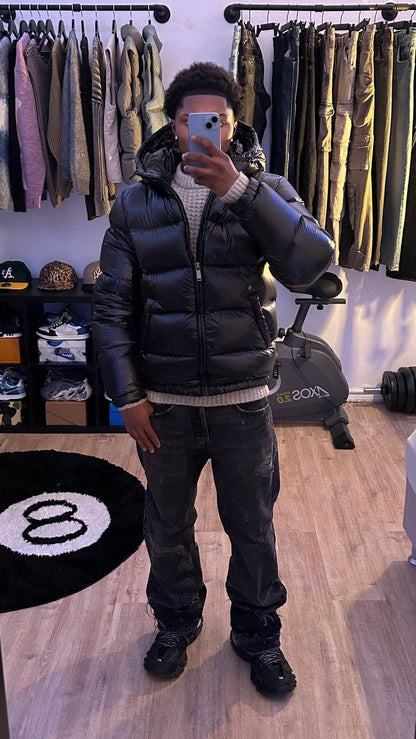 Men's Glossy Puffer Jacket – Urban Winter Street Style Outerwear