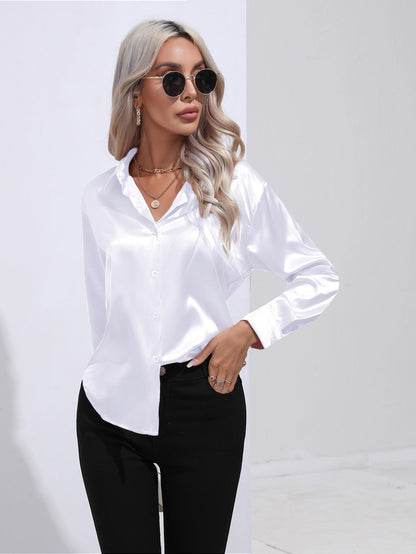 Harriet – Elegant Women's Satin Shirt