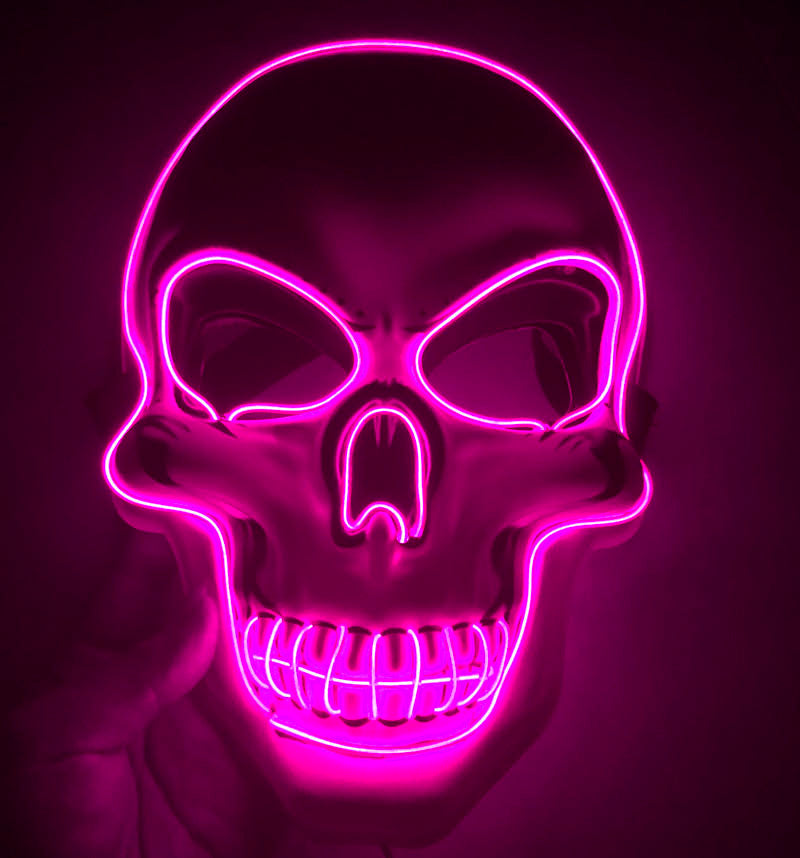 Halloween LED Skull Mask for Adults – Glowing Costume Party Accessory