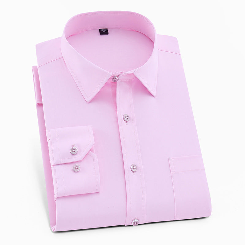 Nigel – Men's Solid Color Square Collar Long-sleeved Shirt