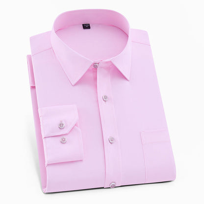 Nigel – Men's Solid Color Square Collar Long-sleeved Shirt