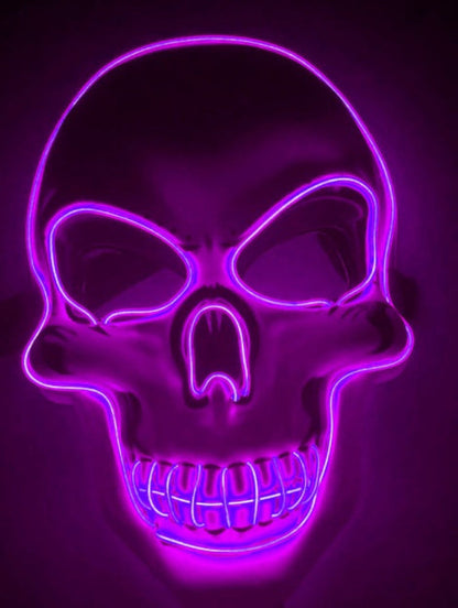 Halloween LED Skull Mask for Adults – Glowing Costume Party Accessory