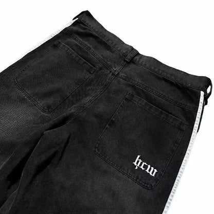 Scott – Vintage Stripe Stitching Embroidered Jeans