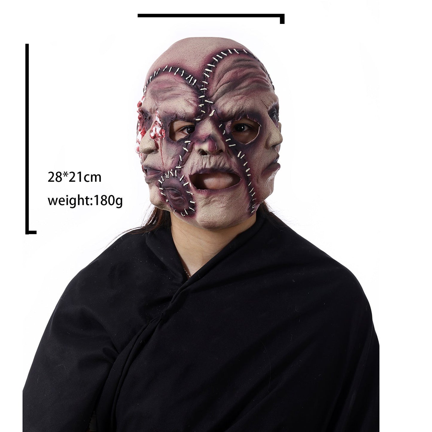 Halloween Three Sided Face Mask – Adult Horror Costume Accessory