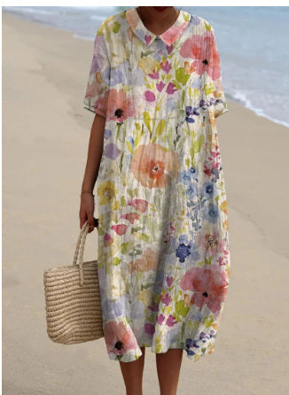 Christina – Comfortable Loose Printed Long Dress