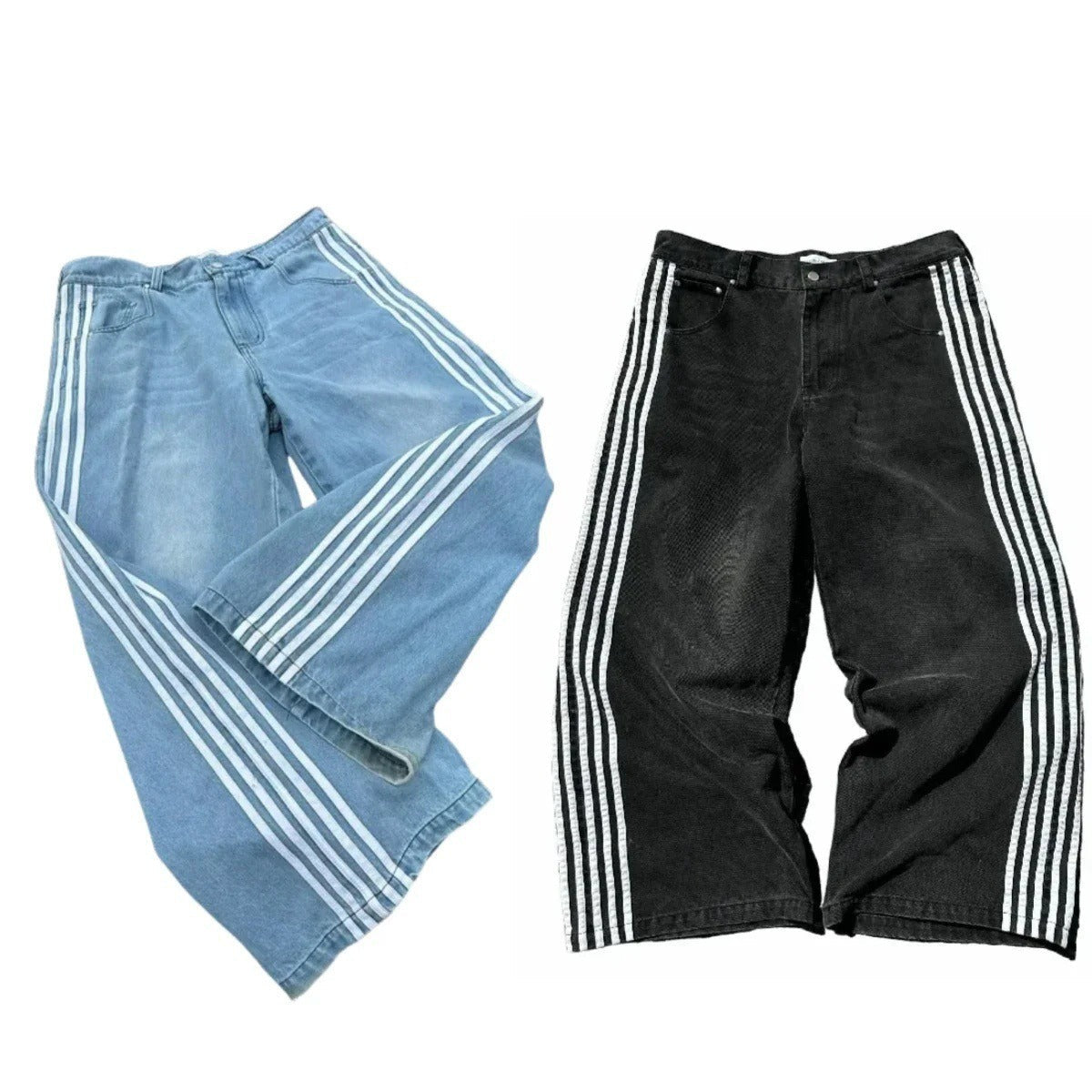 Scott – Vintage Stripe Stitching Embroidered Jeans