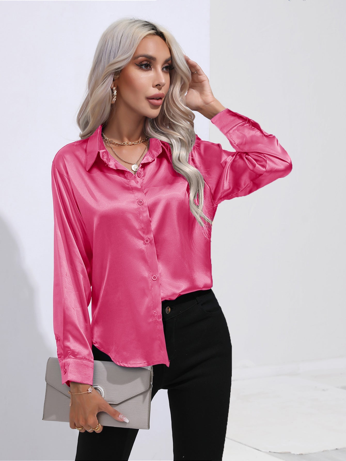 Harriet – Elegant Women's Satin Shirt