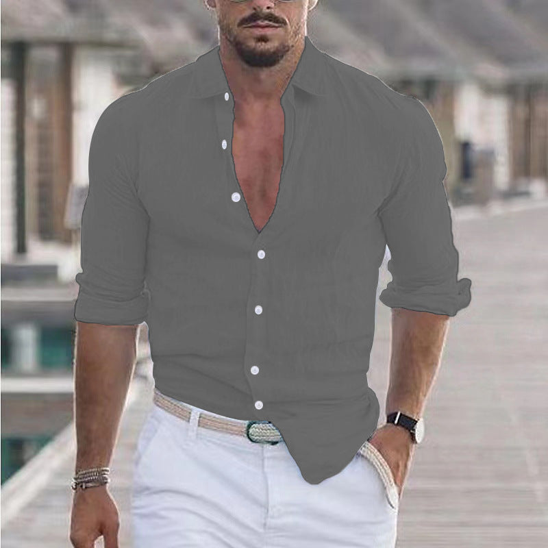 Alfred – Men's Linen Button-Up Beach Shirt