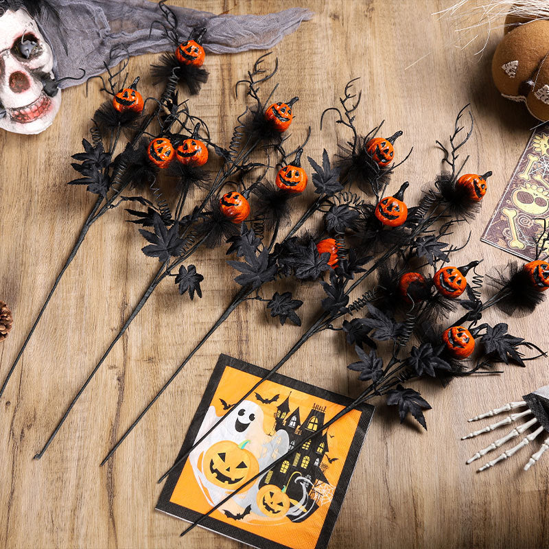 Halloween Pumpkin Twig Picks for Spooky Party Decoration