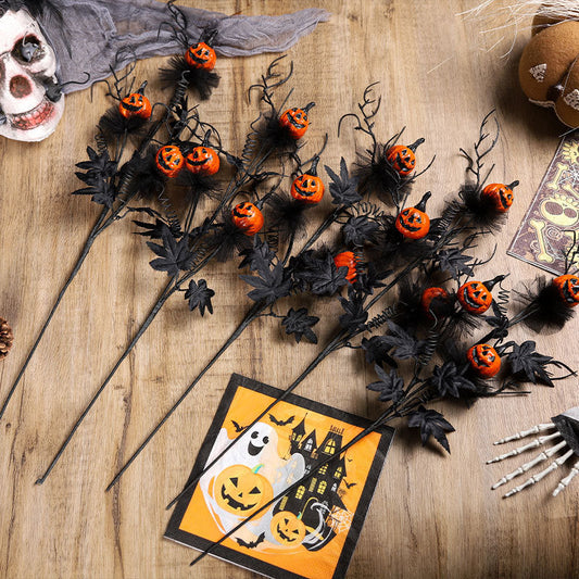 Halloween Pumpkin Twig Picks for Spooky Party Decoration