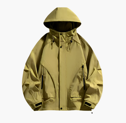 Men's Waterproof Windbreaker Outdoor Jacket – Lightweight Hooded Shell for Casual & Active Wear