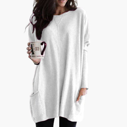 Women's Long Sweater Casual Loose Fit Pullover with Pockets