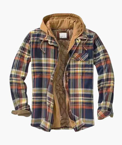 Men's Hooded Plaid Shirt Jacket for Everyday Comfort and Style