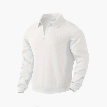 Men's Geometric Quarter-Zip Knit Sweater – Vintage-Inspired Casual Pullover