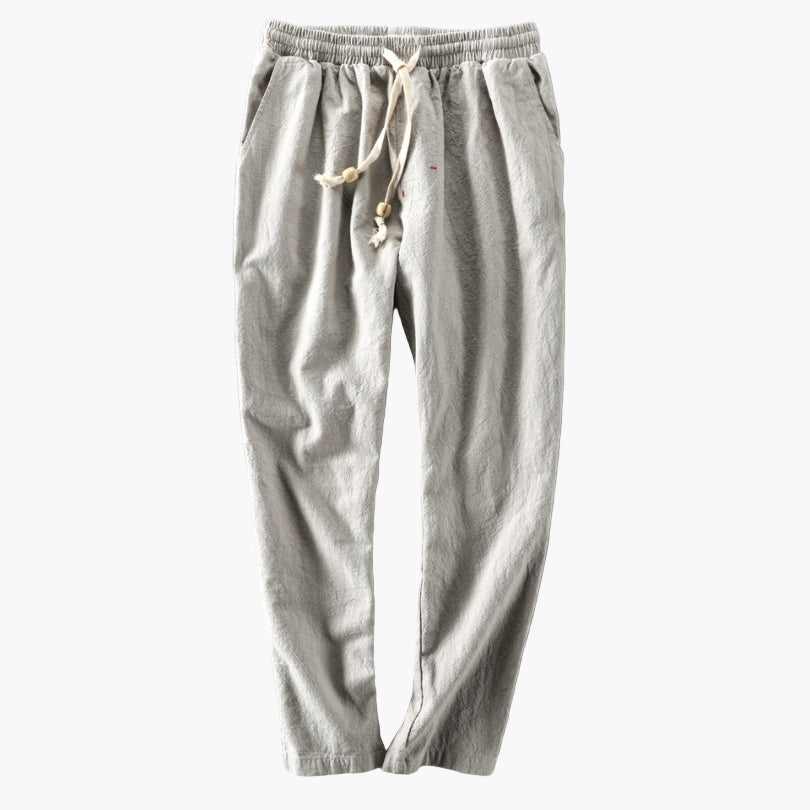 Men's Japanese Style Drawstring Trousers for Casual and Outdoor Wear