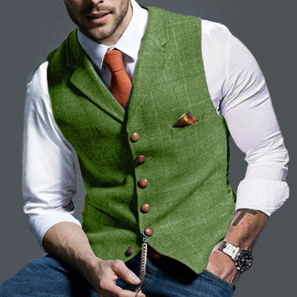 Shane – Casual Lapel Plaid Slim Fit Vest