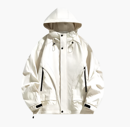 Men's Waterproof Windbreaker Outdoor Jacket – Lightweight Hooded Shell for Casual & Active Wear