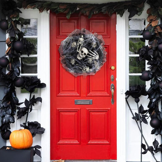 Halloween Skull Mesh Garland Door Ornament