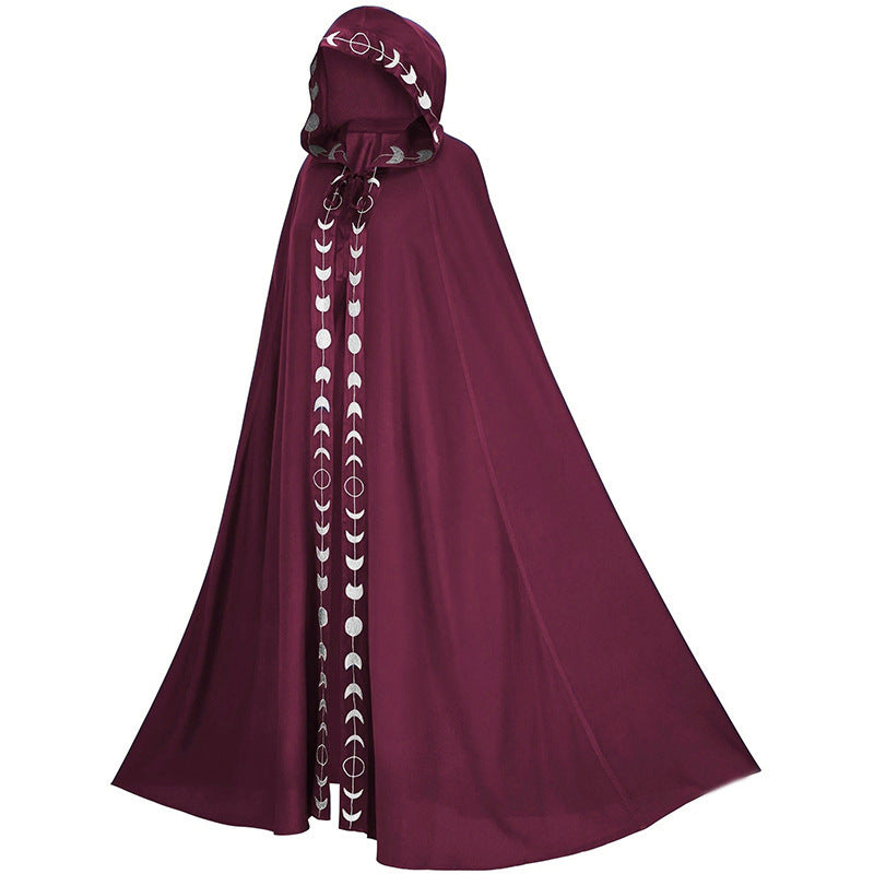 Halloween Unisex Wizard Hooded Cloak Cape Costume for Adults