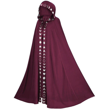 Halloween Unisex Wizard Hooded Cloak Cape Costume for Adults