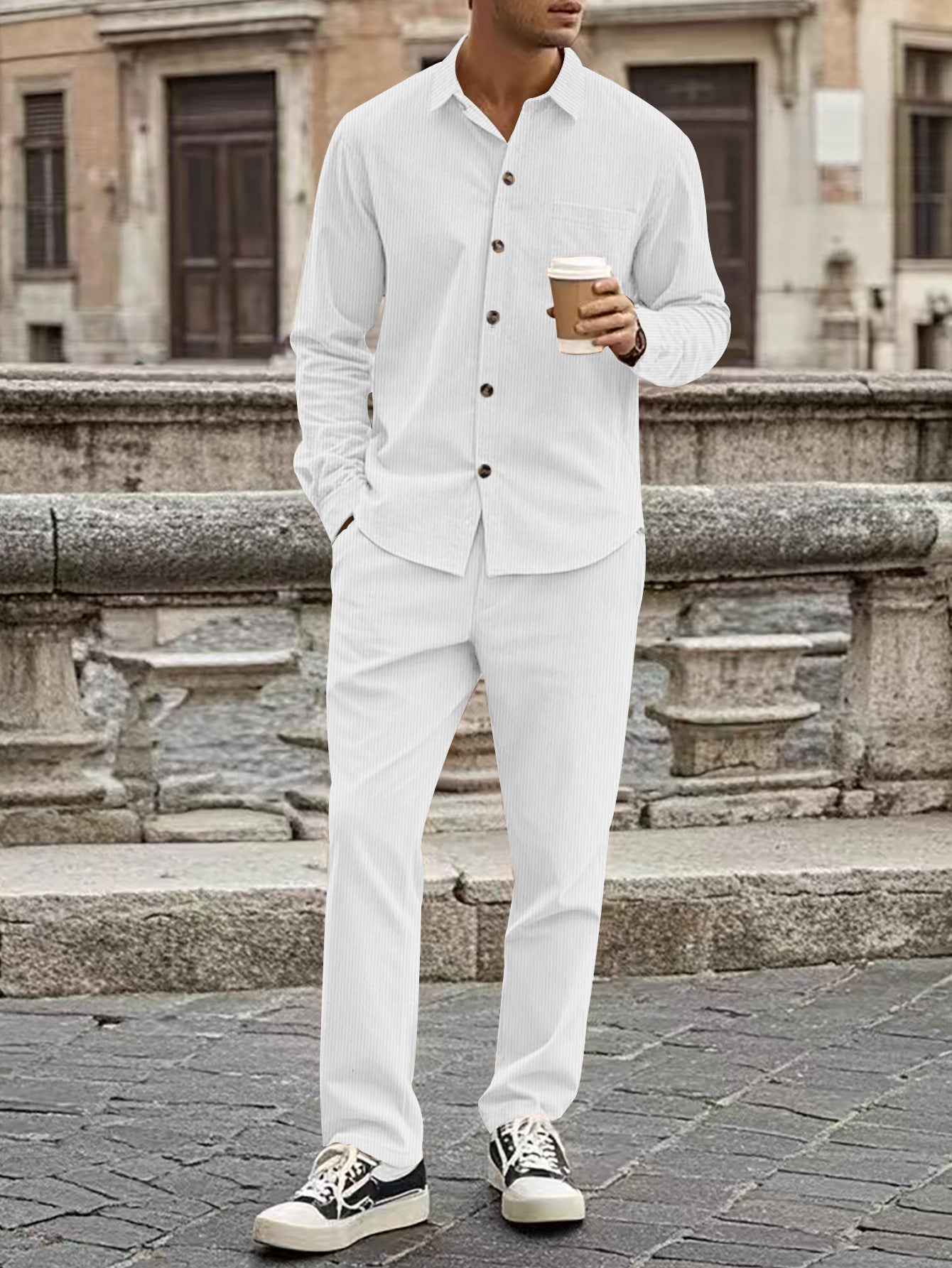 Kirk – Casual Sports Cardigan Trousers Set