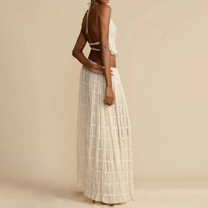 Amelia – Elegant Sleeveless Halter Dress Set