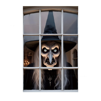 Halloween Scary Nun Window Decoration – Spooky Party Prop for Haunted House & Trick-or-Treat