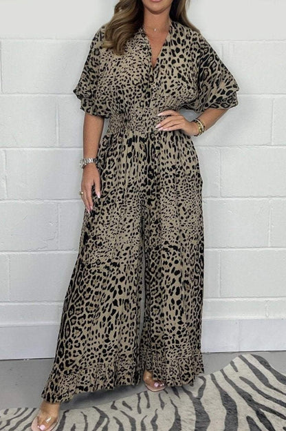 Catherine – Women's Casual Leopard Print Jumpsuit