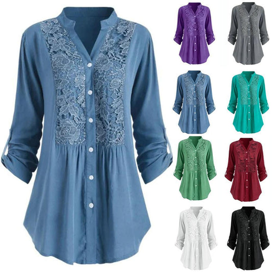 Sue – Lace Panel Shirt