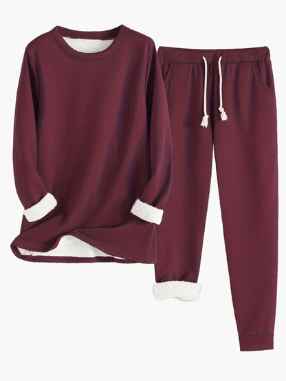 Women's Cozy Two-Piece Lounge Set – Relaxed Fit Pajama & Homewear Outfit