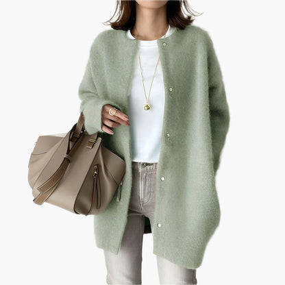 Women's Elegant Casual Knit Cardigan Jacket – Versatile Relaxed Fit Top for Everyday Style