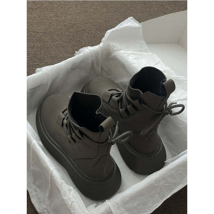 Women's Platform Lace-Up High Top Sneakers Fashion Casual Shoes