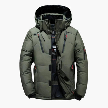 Men's Winter Down Jacket – Padded Hooded Parka for Cold Weather, Urban & Outdoor Style