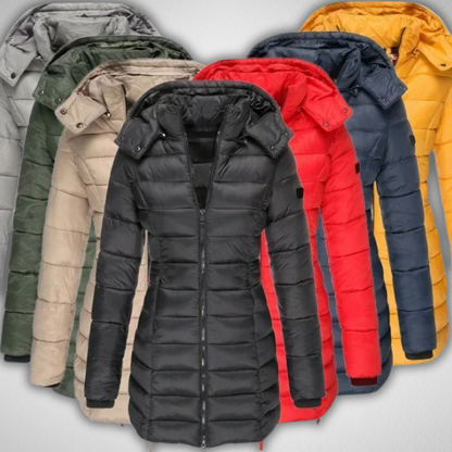 Women's Quilted Winter Parka – Elegant Long Puffer Coat for Cold Weather