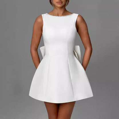 Lydia – Women's Pearl Bow Fashion Slim Fit Skirt