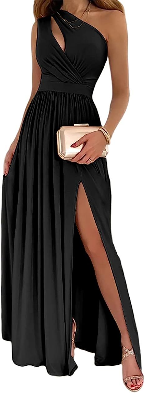Imogen – One Shoulder High Split Cocktail Maxi Dress