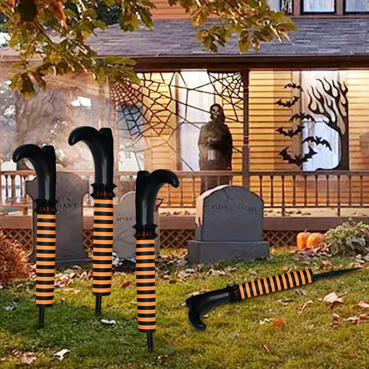 Halloween Witch Leg Yard Stakes Outdoor Decoration