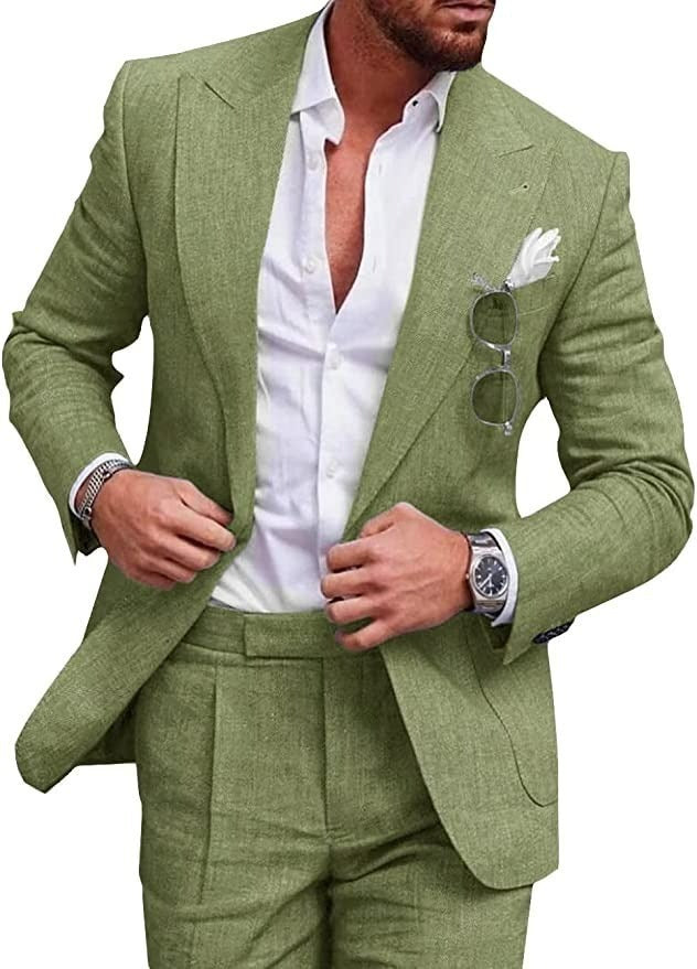 Men’s Tailored Business Suit – 2-Piece Formal Slim Fit Set with Blazer and Pants