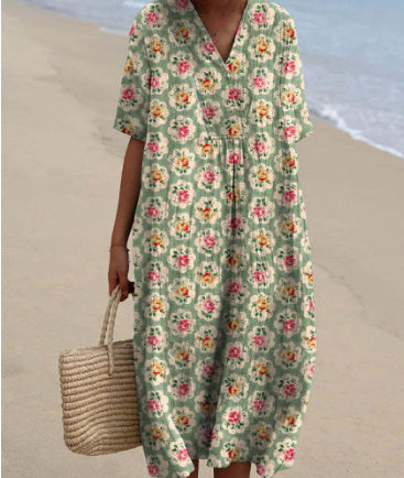 Christina – Comfortable Loose Printed Long Dress