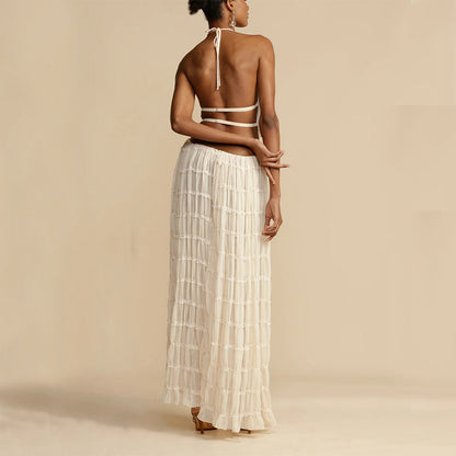 Amelia – Elegant Sleeveless Halter Dress Set