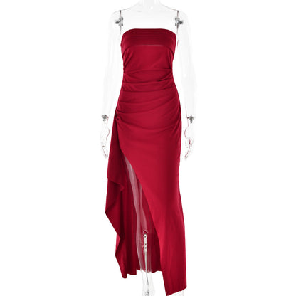 Sophie – Strapless Pleated Long Dress