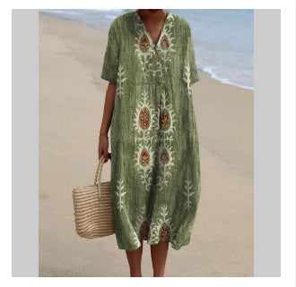 Christina – Comfortable Loose Printed Long Dress